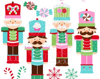 Nutcracker Cute Digital Clipart for Commercial or Personal Use, Christmas Clipart, Christmas Graphics, Nutcracker Clipart