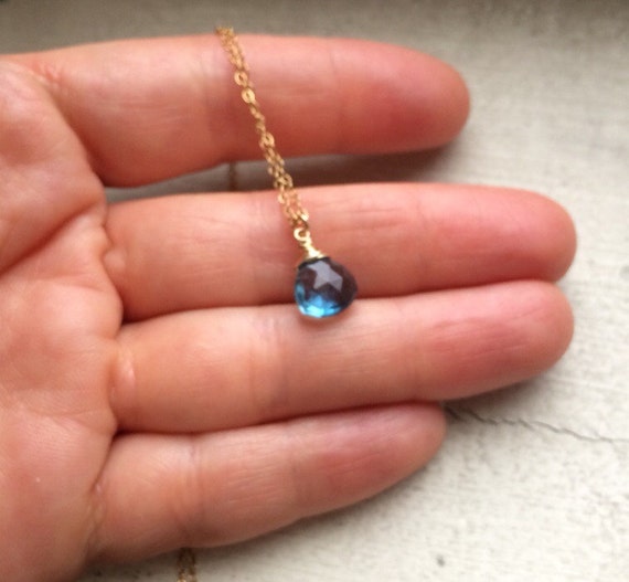 London Blue Topaz stone Necklace by VeraidaGifts on Etsy