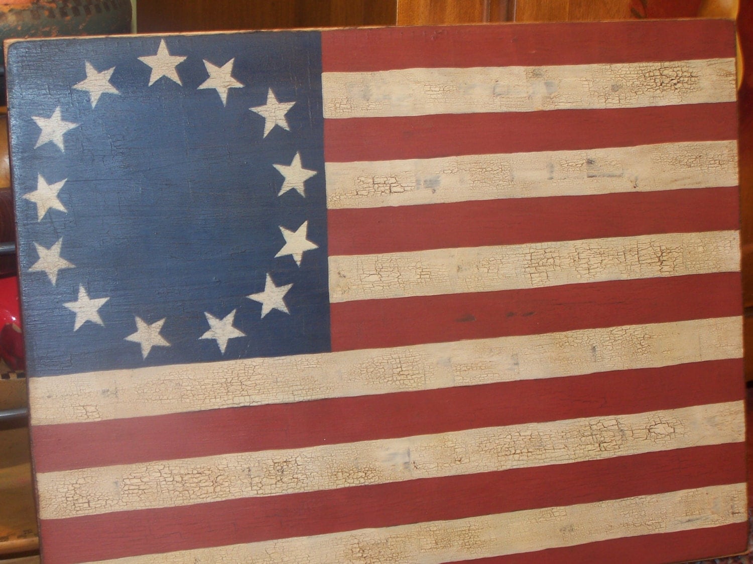 Betsy Ross Flag primitive hand painted Americana sign