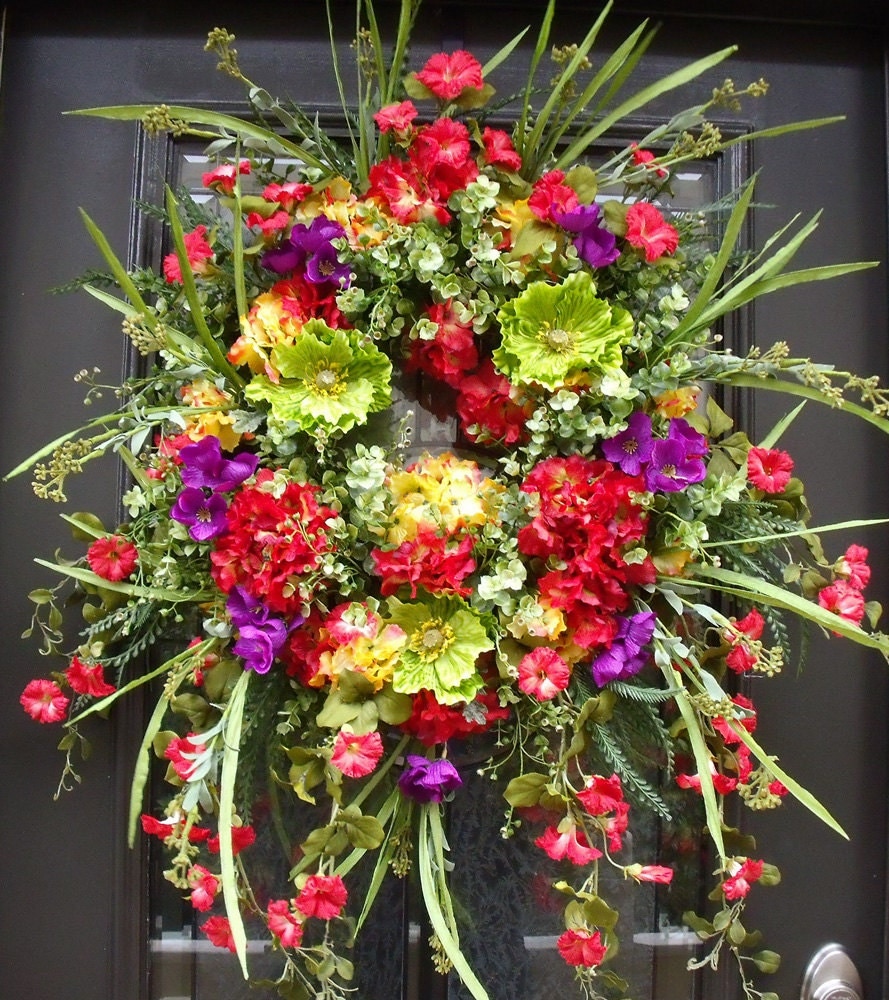 Spring Wreath Floral Door Wreath Wreaths for Spring by LuxeWreaths