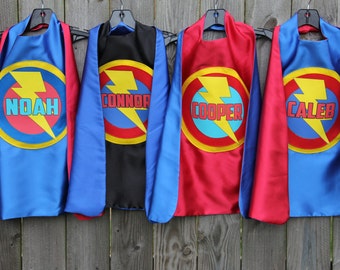 Free mask sale - Ship Fast - Kids Costume - Boys PERSONALIZED SUPERHERO CAPE - Customized Full Name Cape - Superhero Party