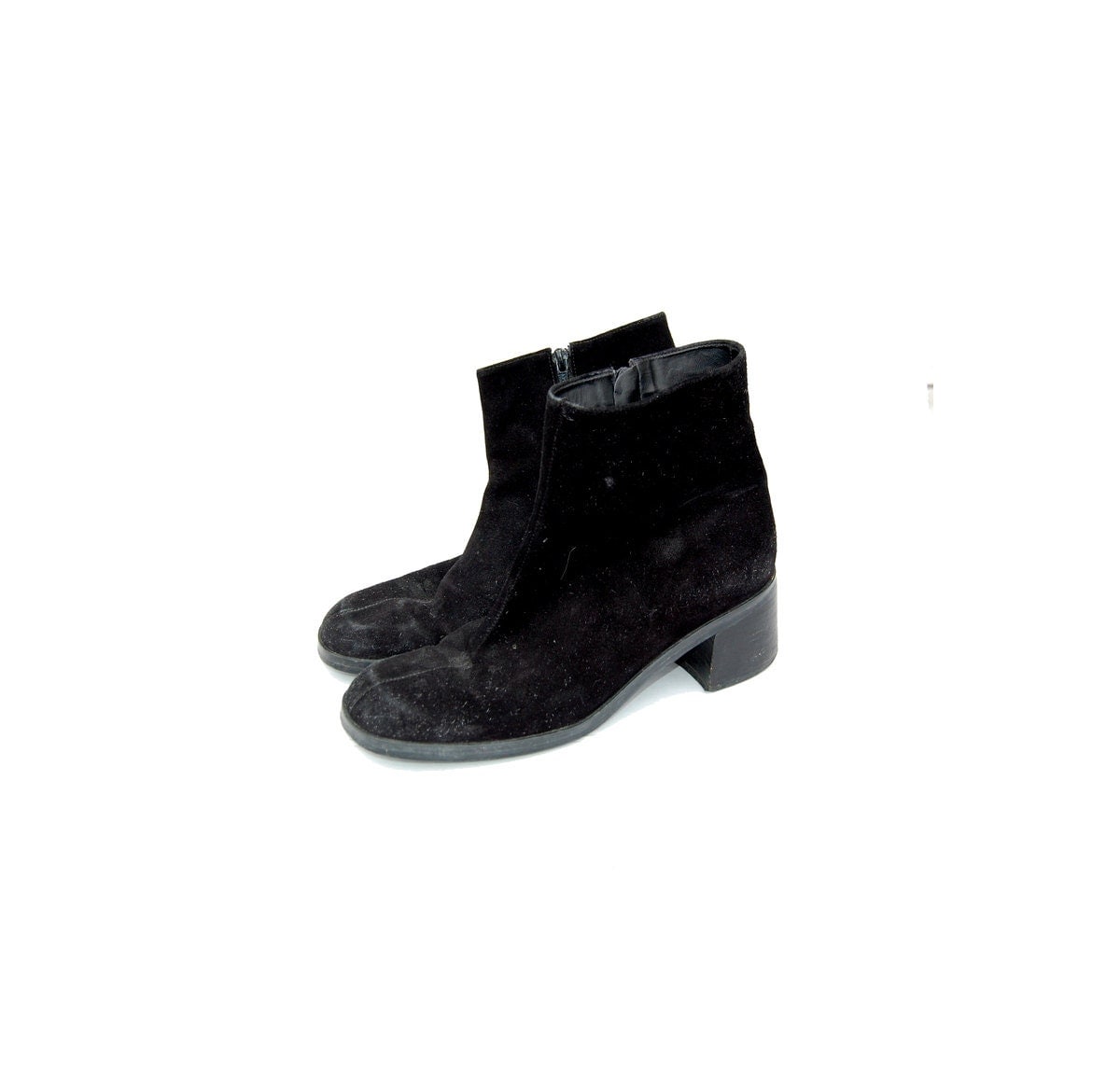 SALE Chunky black suede Nine West chelsea boots 1990s