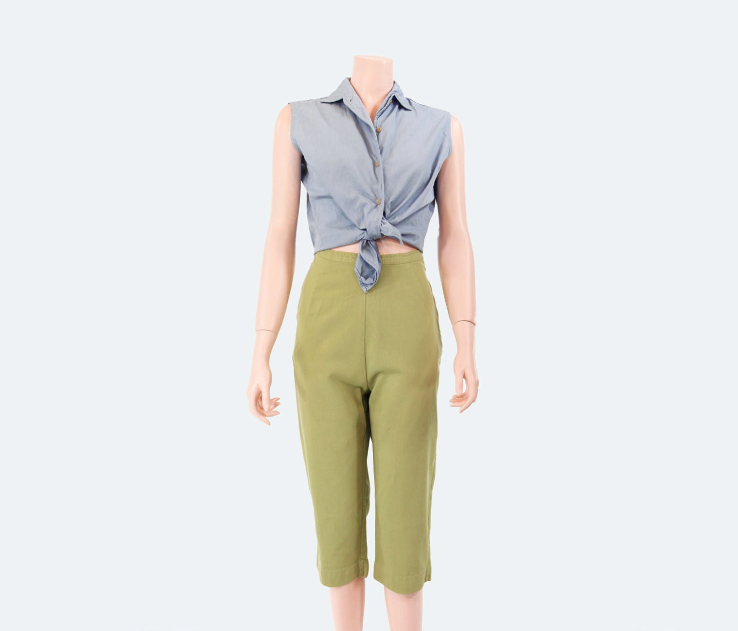 50s High Waist Capri Pants / Pedal Pushers / Clam Diggers
