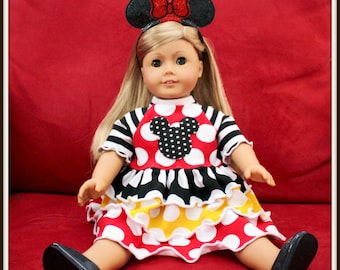 Minnie Mouse Bow Ears Headband for Doll Only - CUSTOM - Twincess Bowtique
