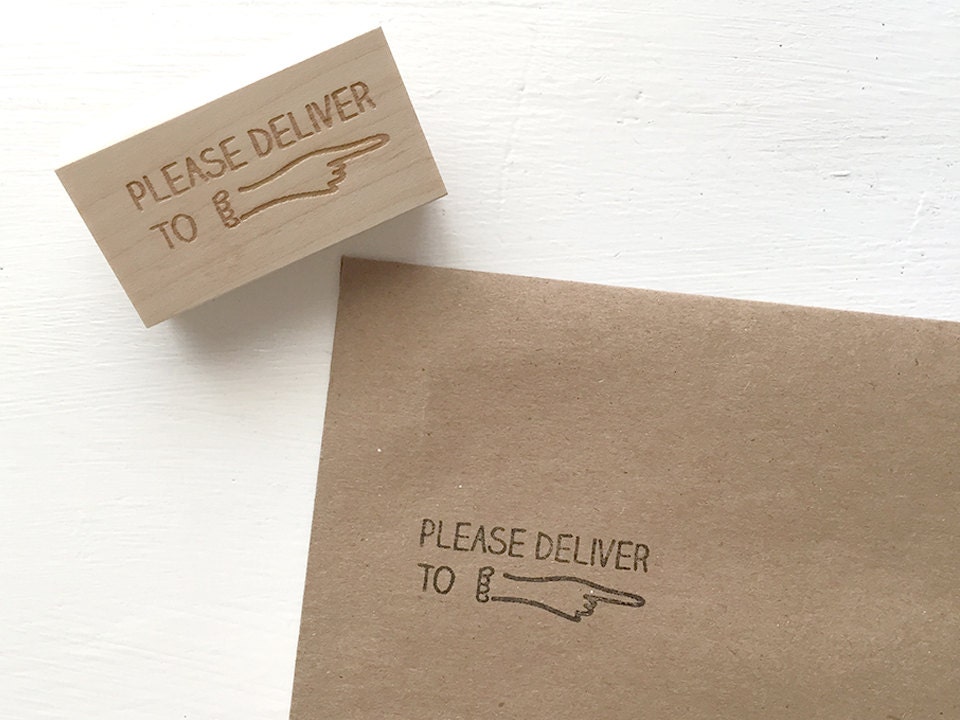 Please Deliver To Rubber Stamp from msmatilda on Etsy Studio