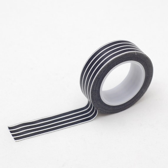 stripes washi tape - black and white patterns - decorative tape - Love My Tapes