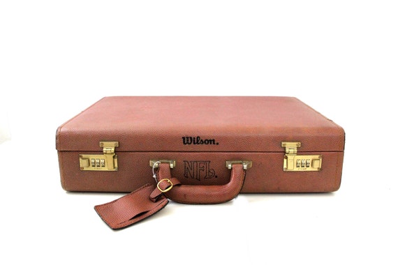 brown leather hard briefcase