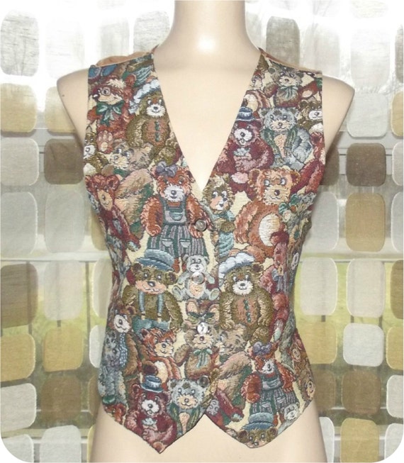 intrigueu4ever - Vintage 80s 90s Vest | 1980s 1990s | Creepy Bears ...