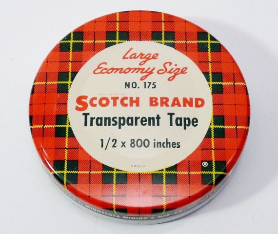 Vintage Red Plaid Scotch Brand Transparent Tape by fuzzystars