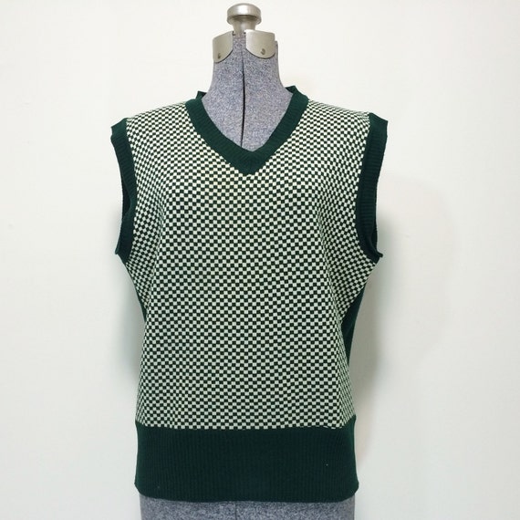 Mens Vintage 80s Sundowner Checkered Sweater by BeatificVintage