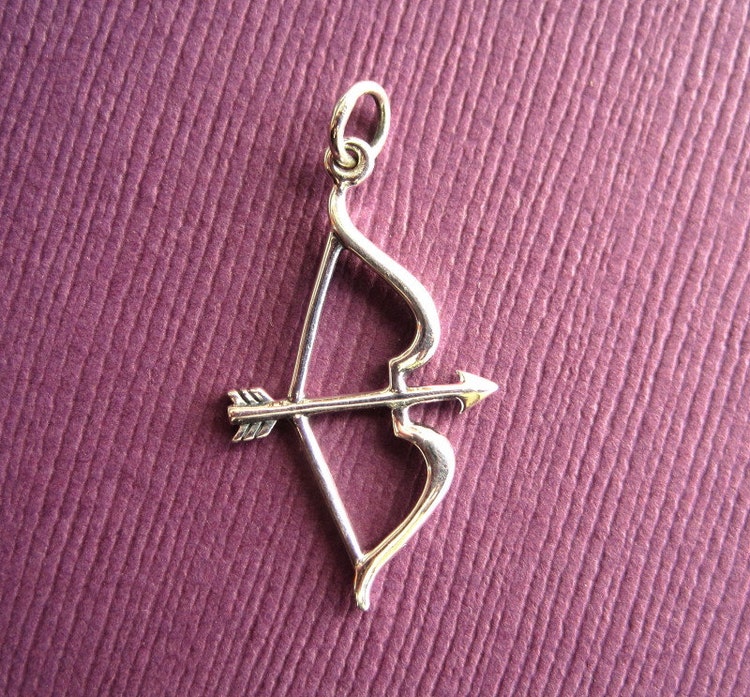 Sterling Silver Bow and Arrow Pendant by Orodoro on Etsy