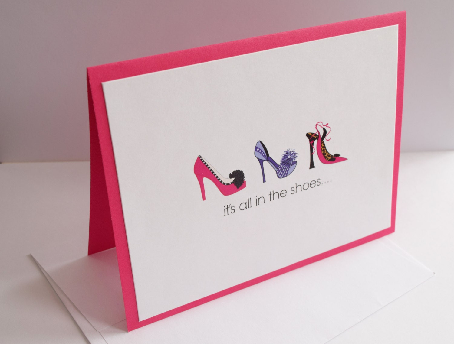 Pink High Heel Stationery Shoe Stationery by SincerelyYours123