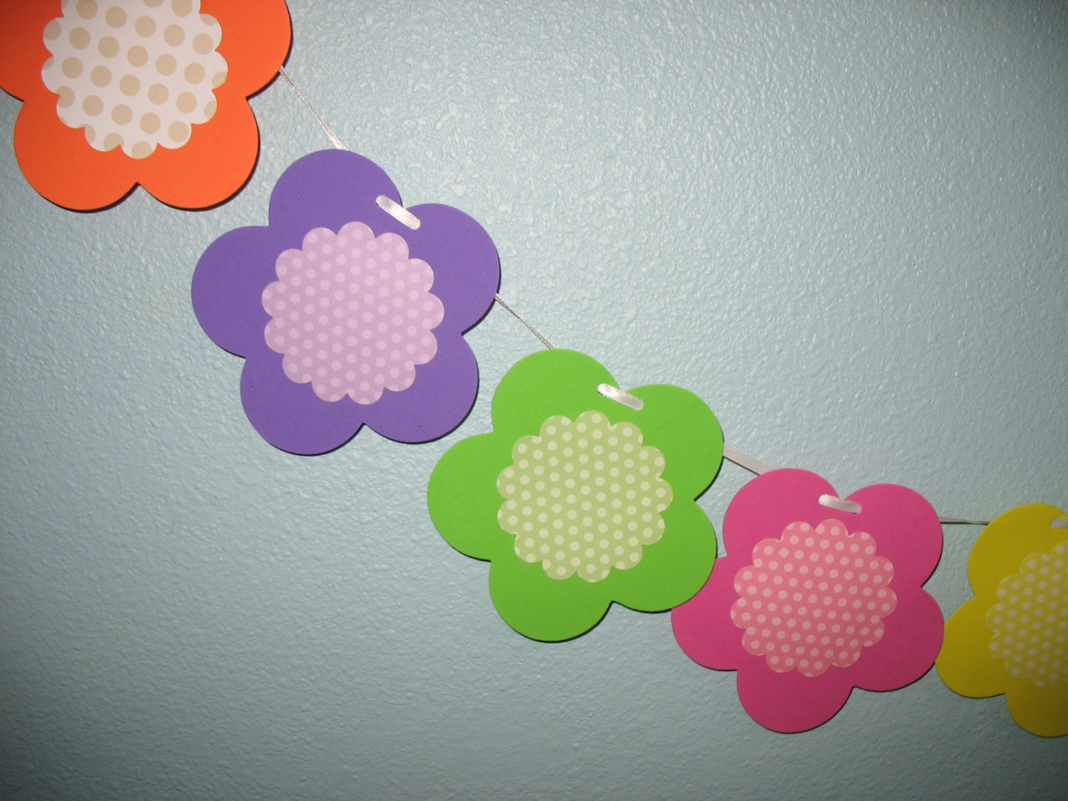 Foam flower garland multicolored paper by PicketFenceFabric