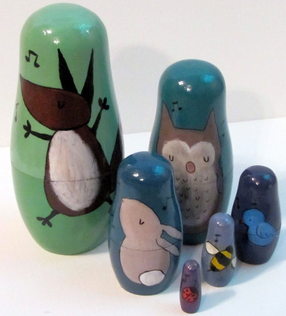 woodland animal nesting dolls