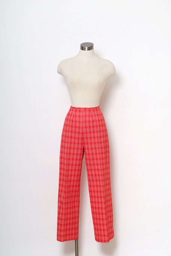 Vintage 70s Pants / Plaid Pants / Vintage Pants / High Waist