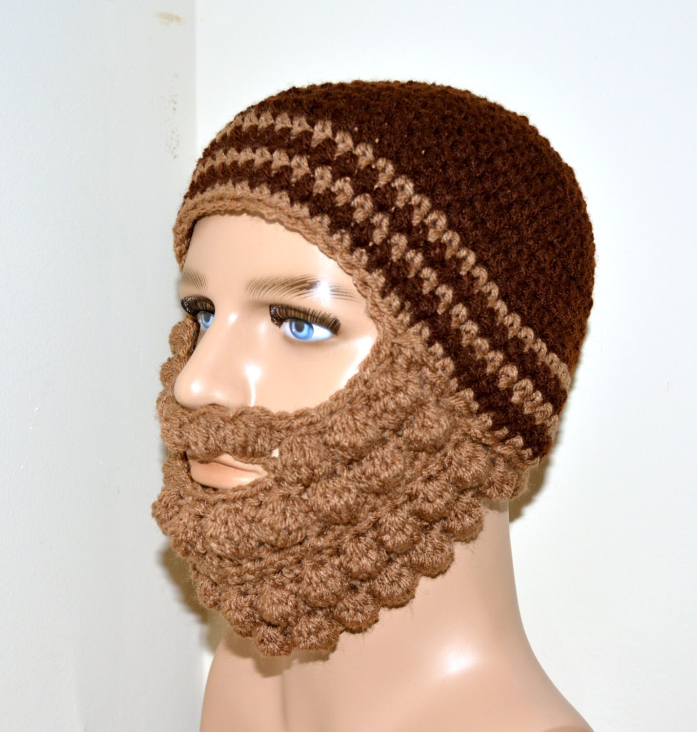 Crochet Beard Beanie / beard beanie by TopsycurvyCrochet on Etsy