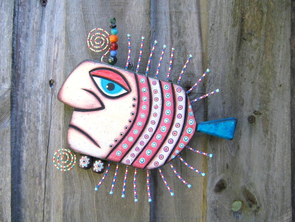 Gangster Fish V Original Found Object Sculpture by FigJamStudio