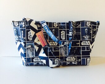 MADE TO ORDER Star Wars Diaper Bag, Waterproof lining, Magnetic closure, long adjustable strap