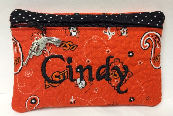 Oklahoma State University OSU Cowboys Zipper Pouch Bag Case Large Pistol charm