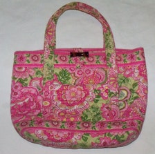 Vera Bradley Pinwheel Floral Pattern Large Tote Handbag Purse Quilted ...