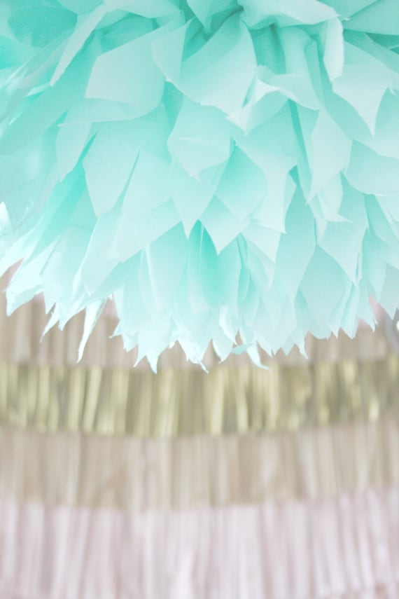 pom pom fringe etsy / shower Pom // mint decor party bridal decoration  1 / wedding