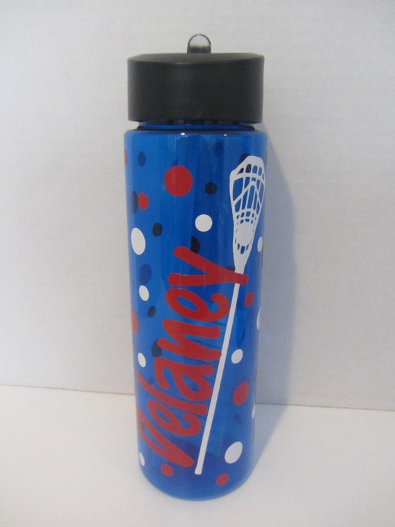 Personalized water bottle lacrosse field hockey by DottedDesigns