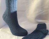 Knit Wool Socks Denim Blue Socks Blue Knit Socks Hand Knit Socks Jeans Socks Wool Socks Knitted Socks Knitted Blue Socks