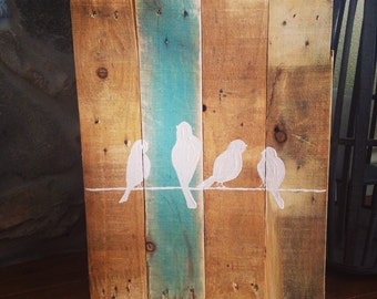 Birds on a Wire Pallet Sign