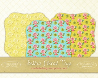 Shabby chic printable tags, floral printable tags, spring printable ...