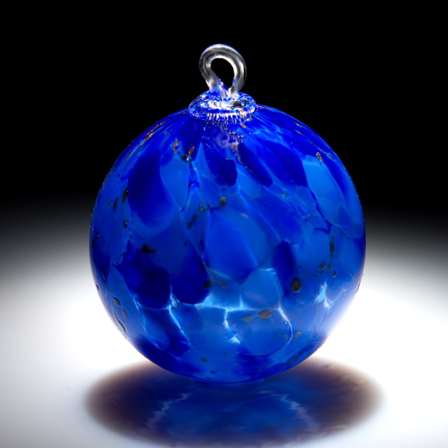 ornament sun catcher hand blown fine art glass lapis blue ornament sun catcher hand blown fine art glass lapis blue