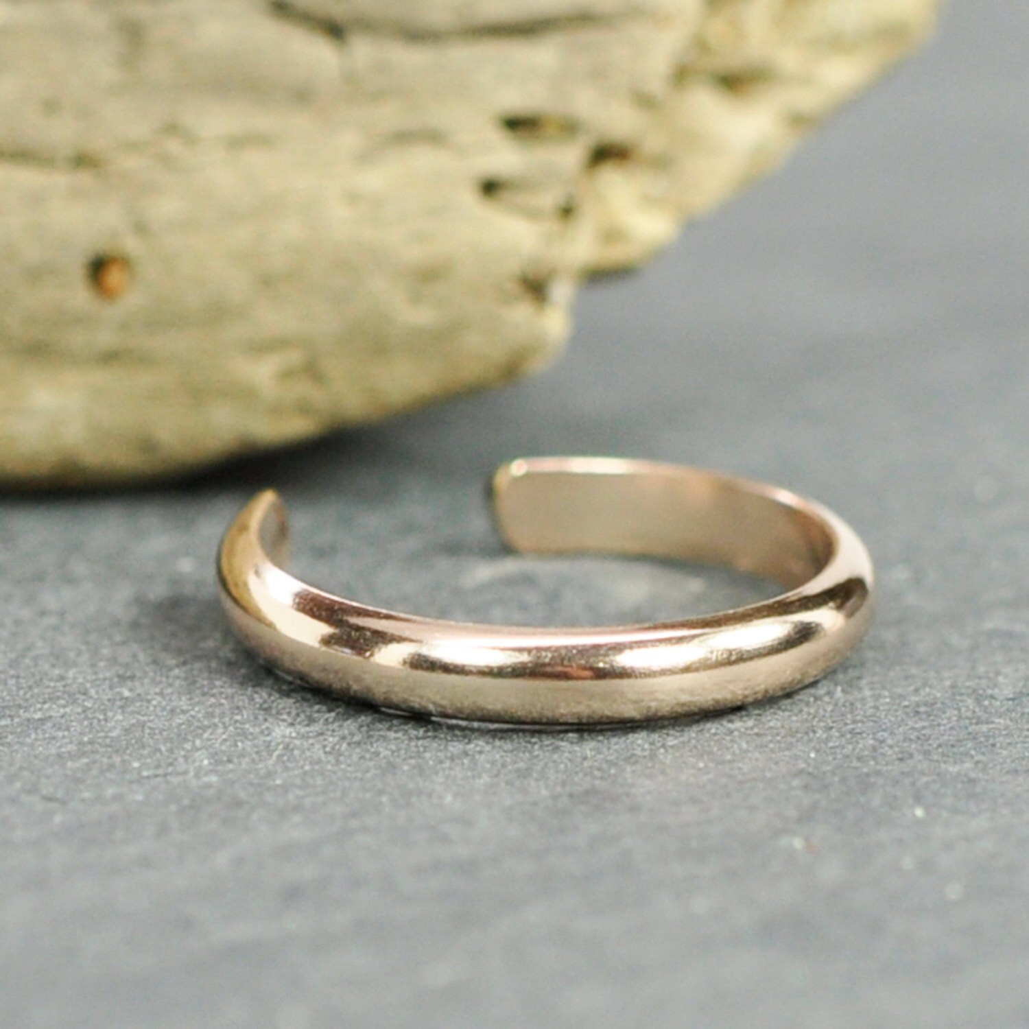 Rose Gold Toe Ring 2.5mm 14K Rose Gold fill Half Round