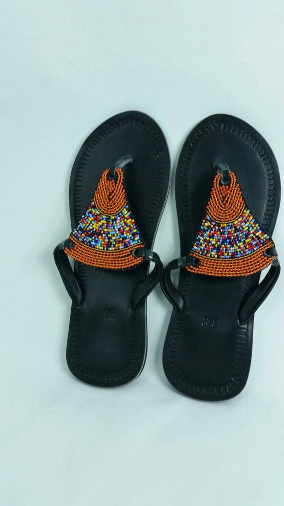 Handmade Beaded Leather Sandals