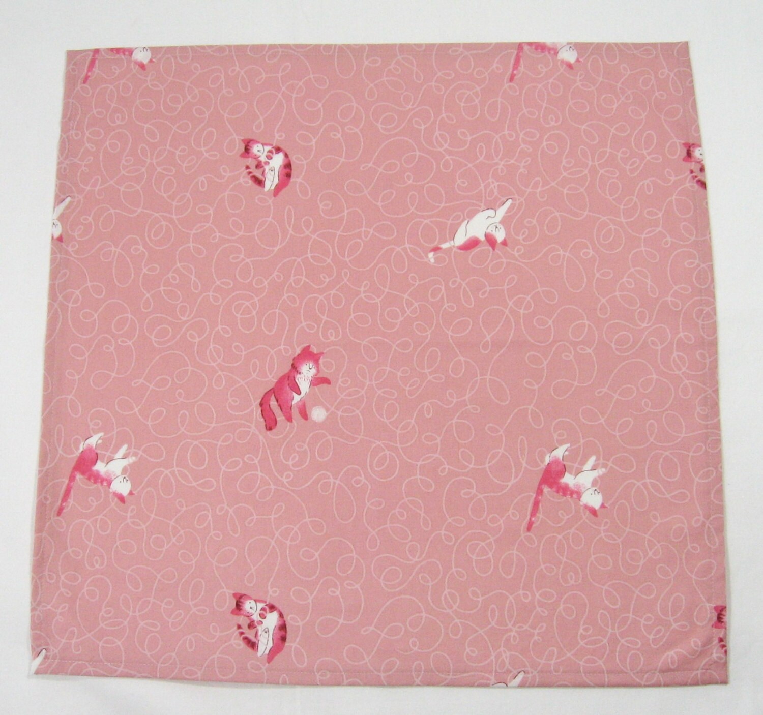 Kitty Cat Cloth Napkins Set of 4 Pink by MelodySpringsStore