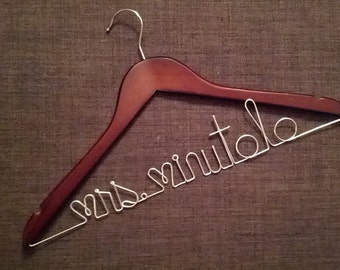 Mrs Hanger Personalized for Wedding Dress MAHOGANY