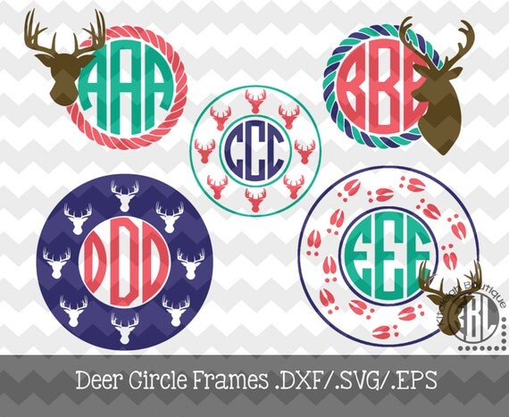 Download Deer Monogram Frames .DXF/.SVG/.EPS Files for use with your