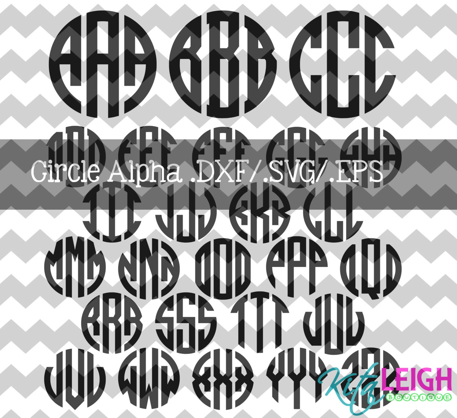 Download Circle Monogram Alphabet .DXF/SVG/.EPS File by KitaleighBoutique