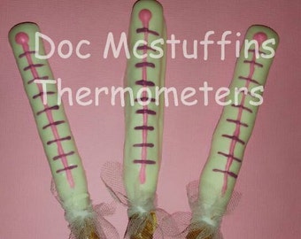 12 Doc mcstuffins party favors Chocolate thermometer pretzels Doc Mcstuffin party