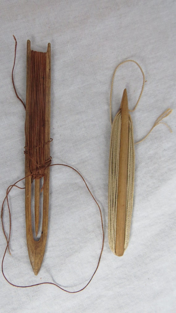 Antique Wood Wooden Fishing Net Mending Needles by fromanotherday