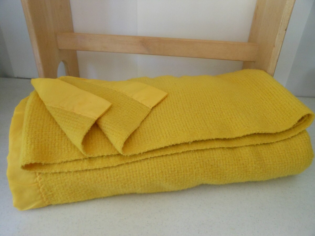 Mustard Yellow Blanket Acrylic 2 Binding 77X89 by PatziPlace