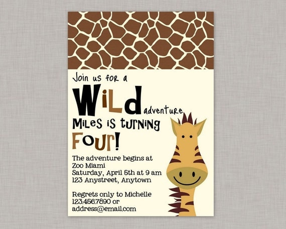 Zoo Invitation, Jungle Invitation, Zoo Birthday Party, Printable Il_570xn