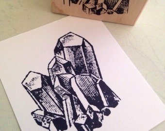 Rock Crystals Rubber Stamp Handmade by 100 Proof Press 3014
