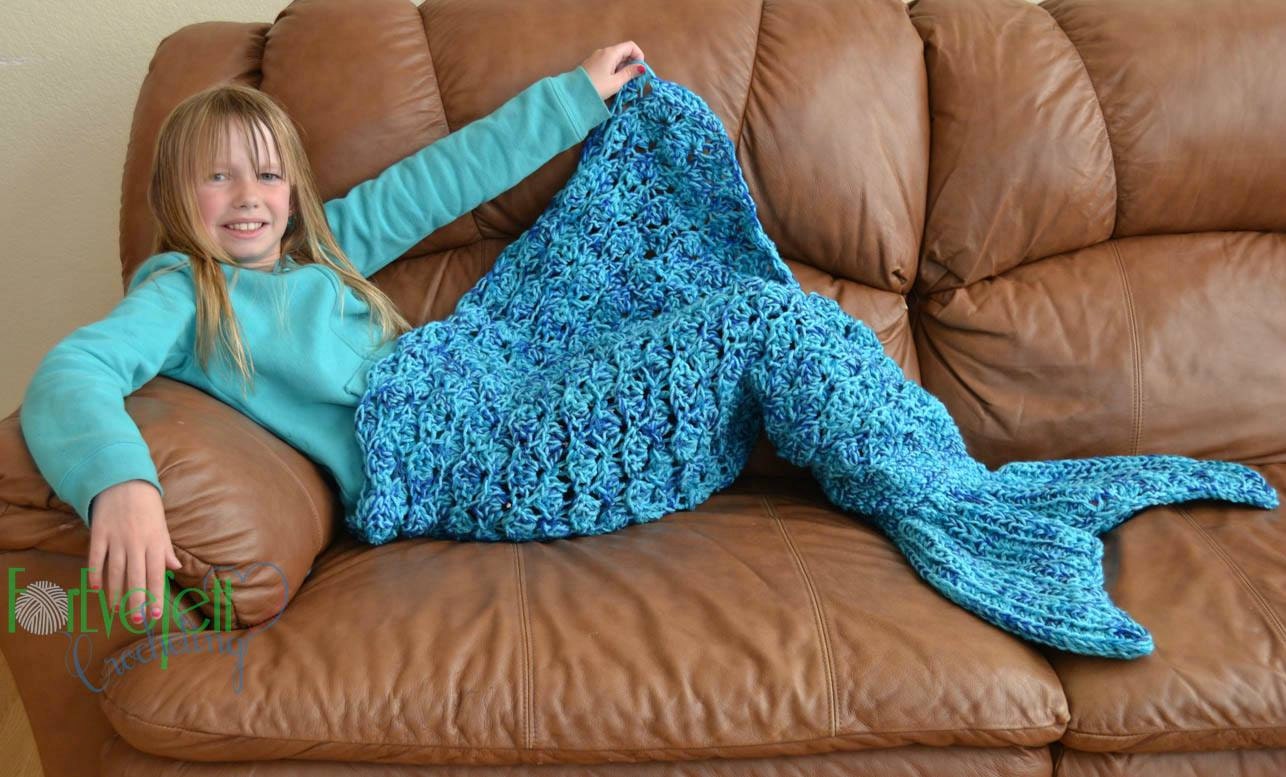 Crochet Pattern for Mermaid Tail Blanket DIY Tutorial to