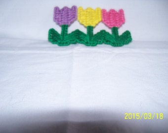 Plastic Canvas Tulip Spring Flower Magnet