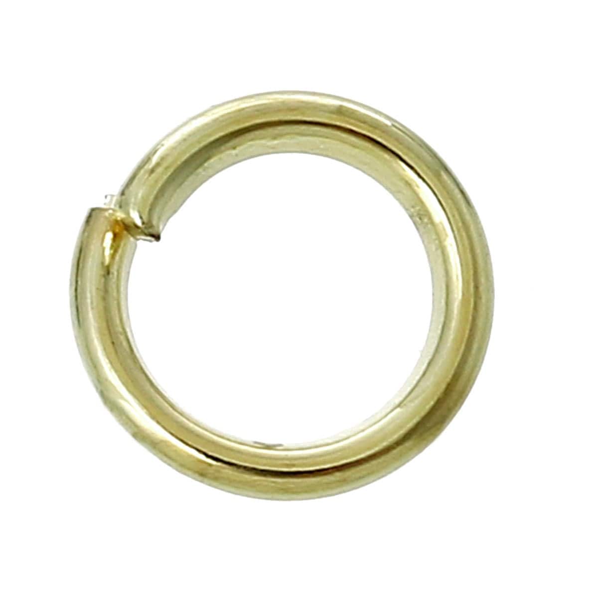 50 Gold Plated open jump rings 6mm OD 4mm ID 18 gauge wire
