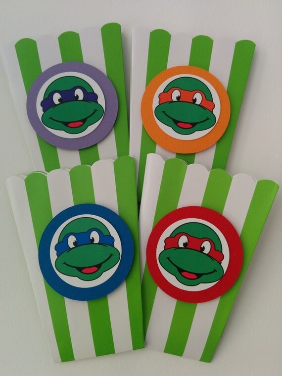 Teenage Mutant Ninja Turtle popcorn boxes TMNT Birthday TMNT