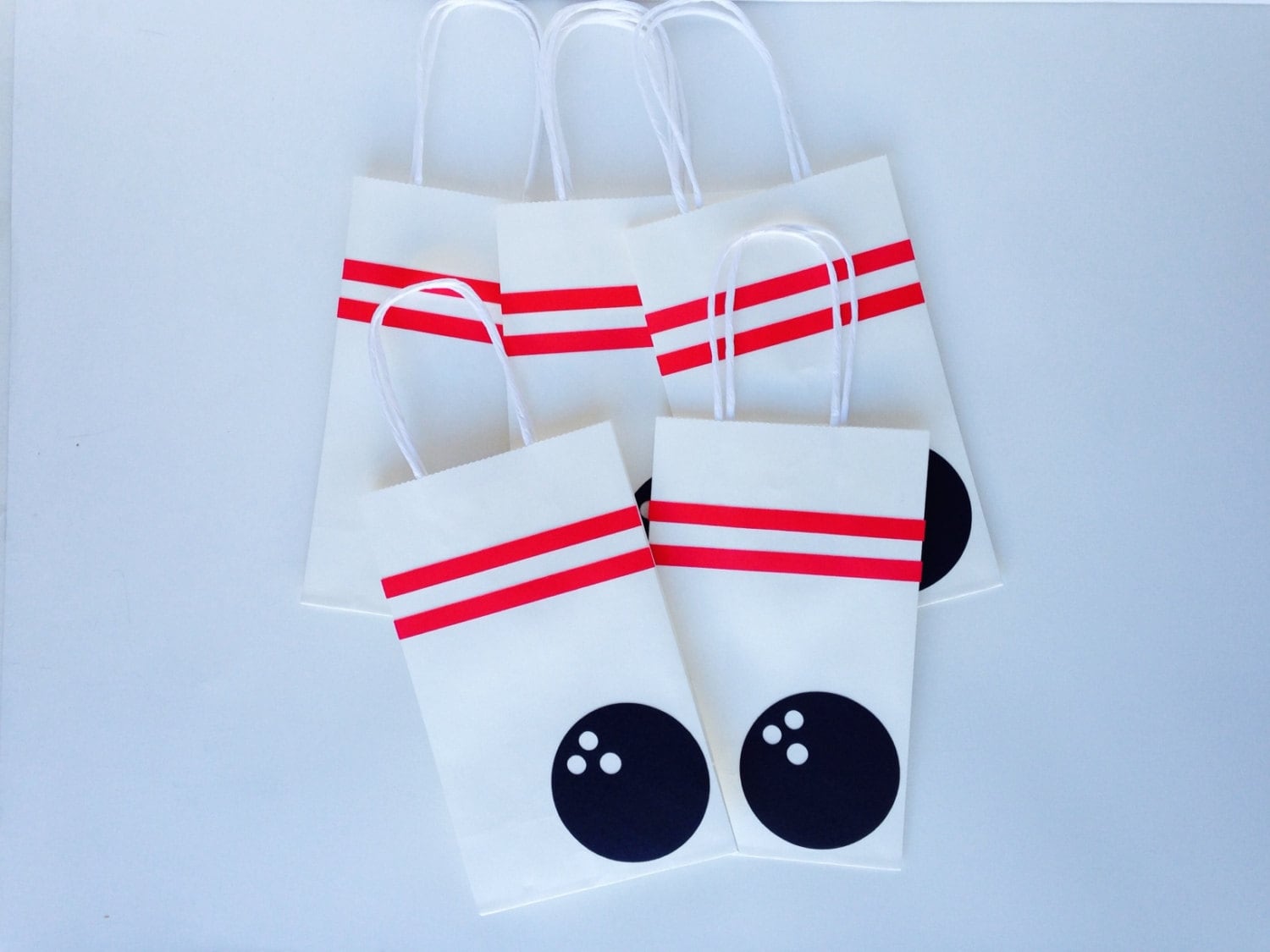Bowling Party Favor Bags Bowling Paper goodie Bags Set of