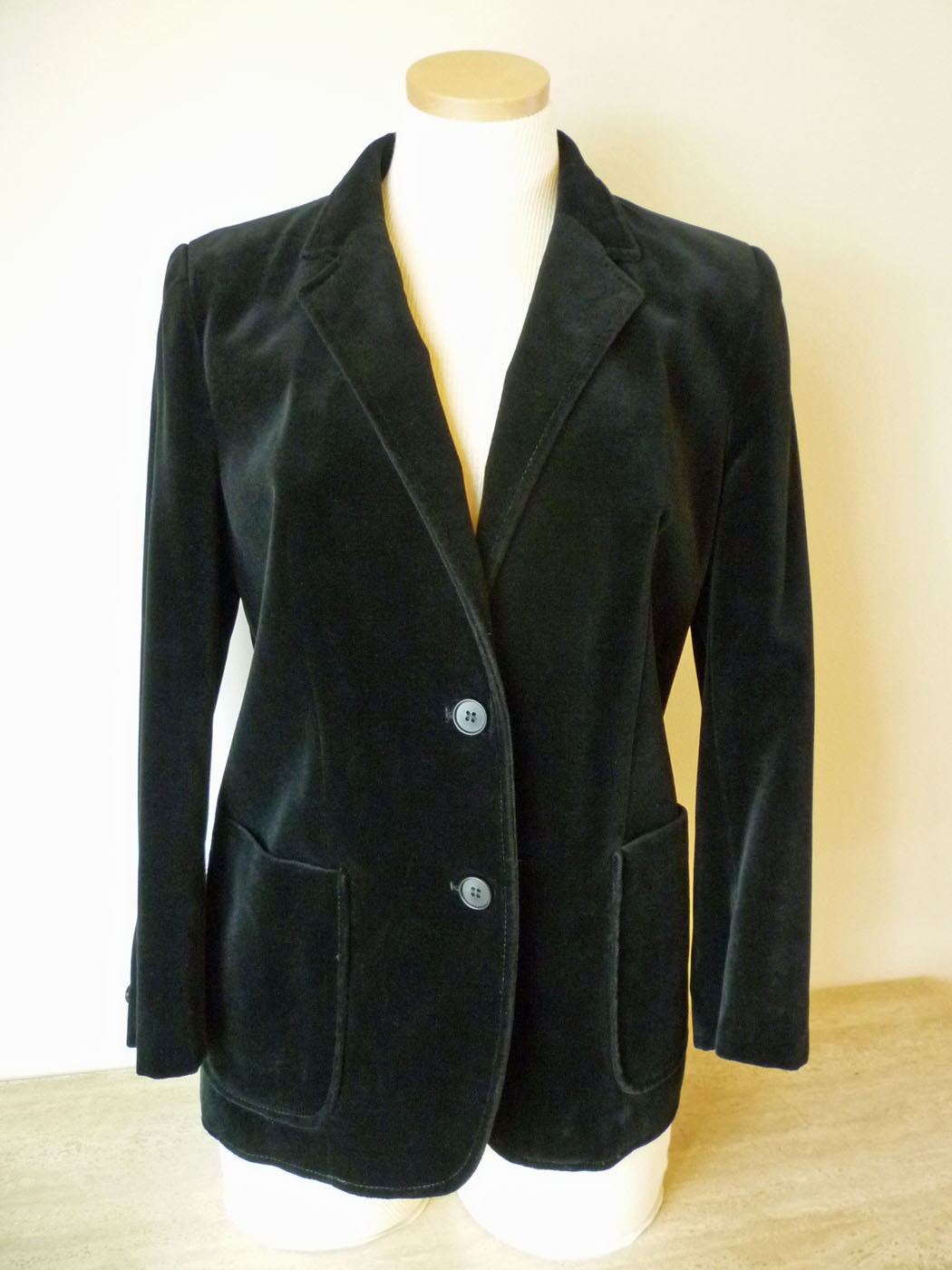 Black Velour Blazer Jacket for Women Made in Belgium Size