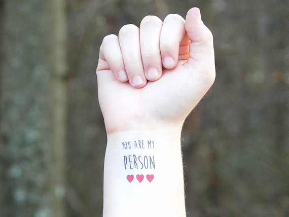 ... Day Gift - Temporary Tattoo - You're My Person - Valentine Tattoo
