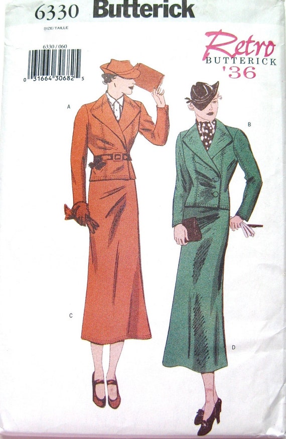 Butterick Retro 1930s womens business suit reissued pattern