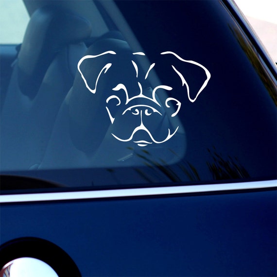 Pug Decal Sticker Car Window Laptop Wall by urbandecal on Etsy